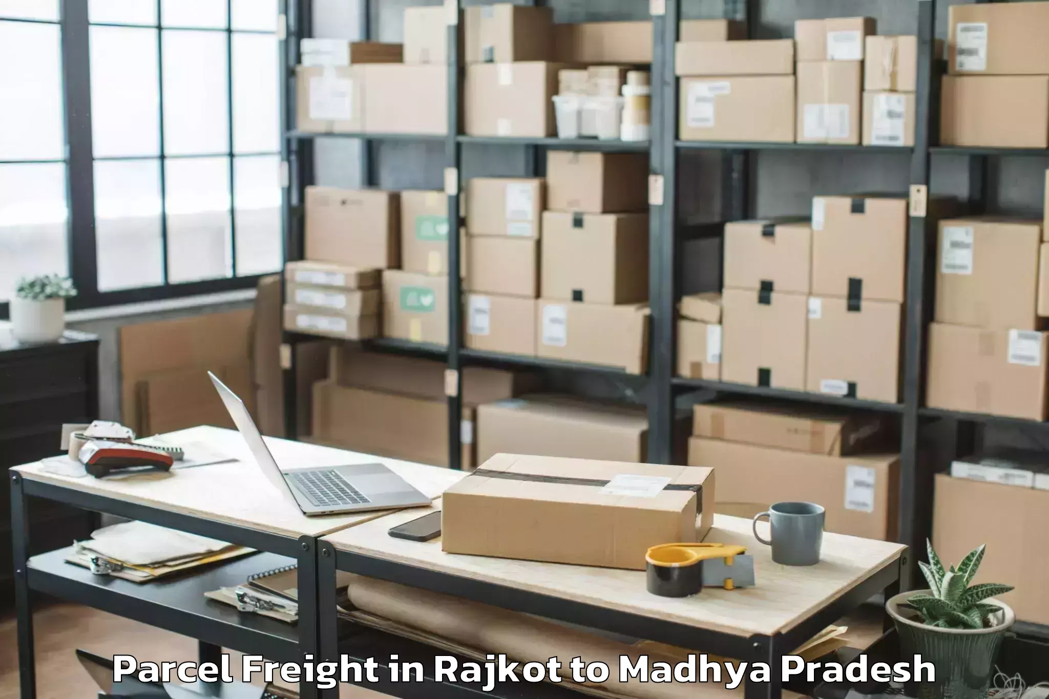 Book Your Rajkot to Thikri Parcel Freight Today